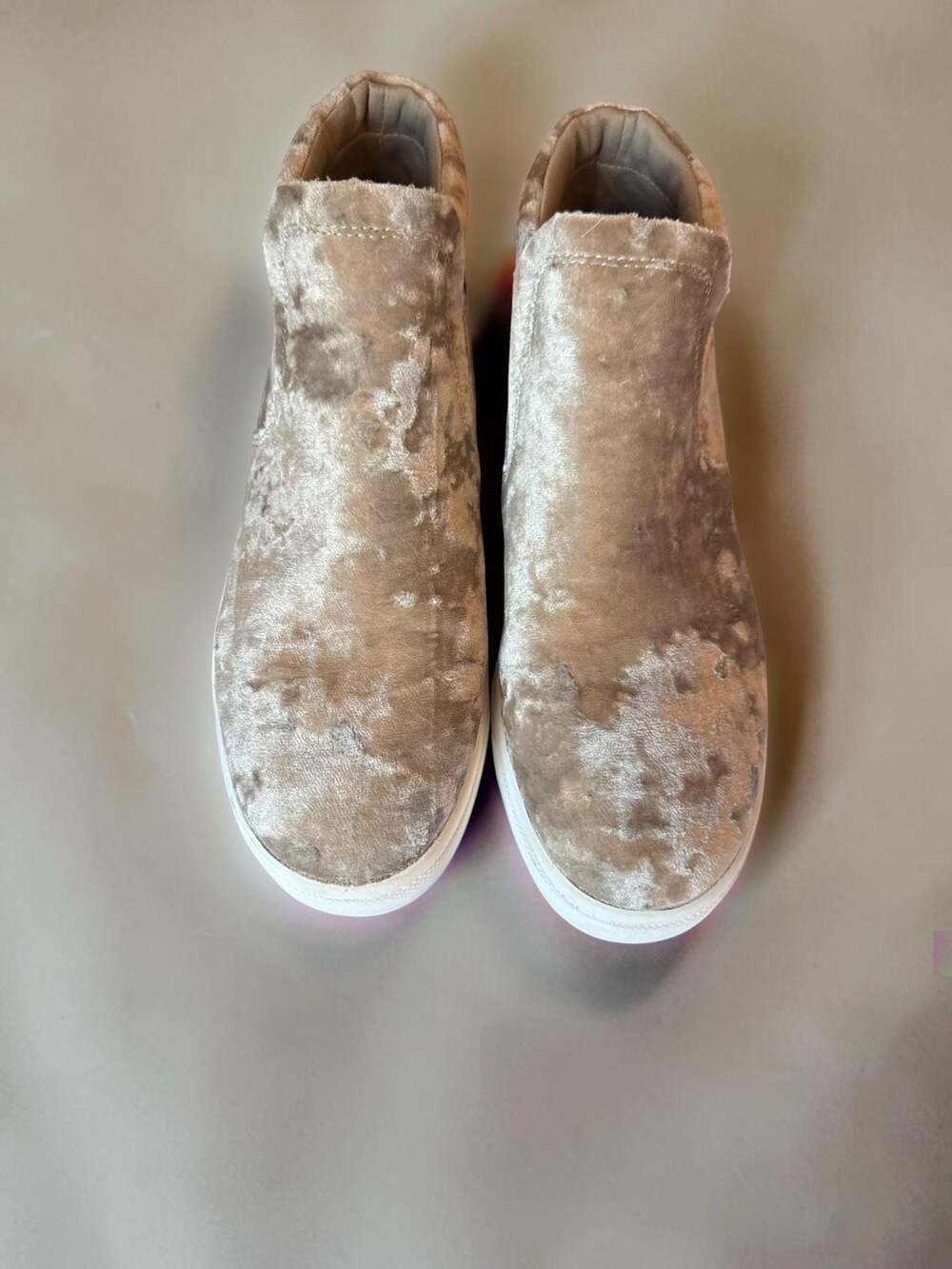 Fabletics Sierra Gold Velvet High-Top Slip-On Sneakers